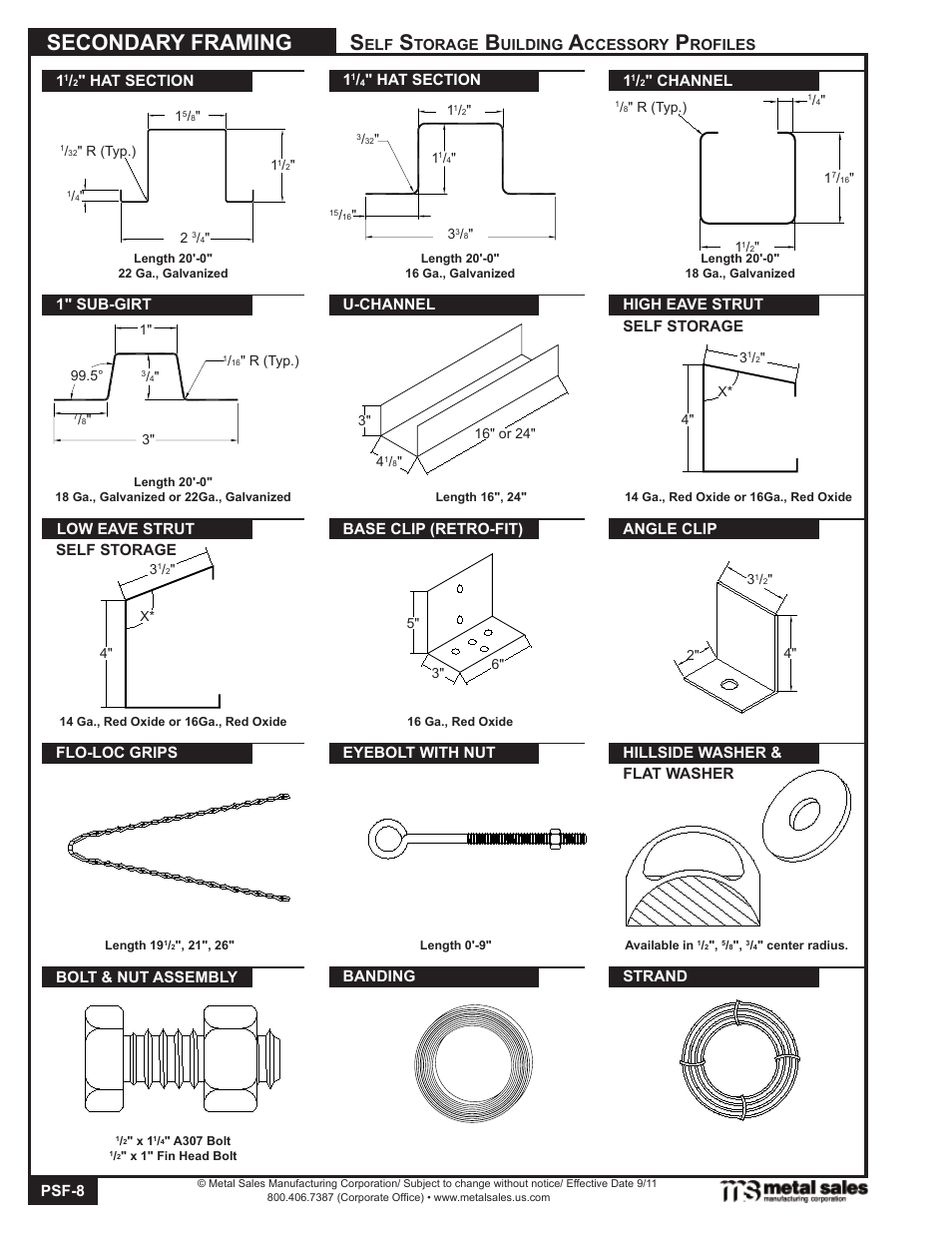 Secondary framing | Metal Sales Secondary Framing User Manual | Page 8 / 53