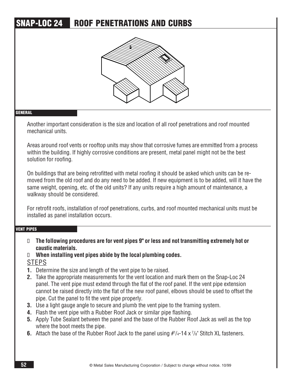 Snap-loc 24, Roof penetrations and curbs, Steps | Metal Sales Snap-Loc 24 Installation User Manual | Page 53 / 69