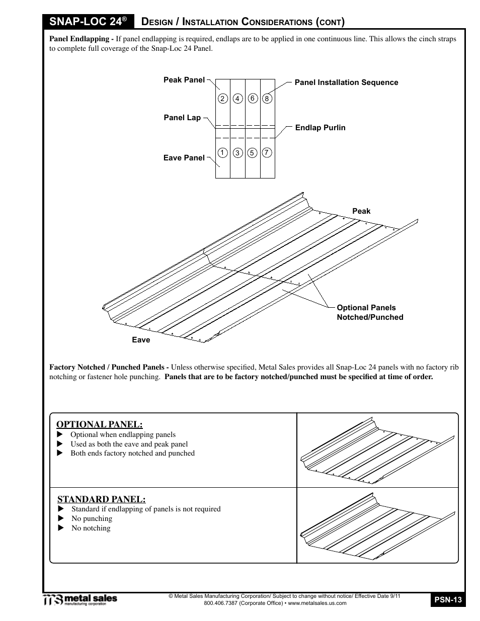 Snap-loc 24 | Metal Sales Snap-Loc 24 Manual User Manual | Page 13 / 22