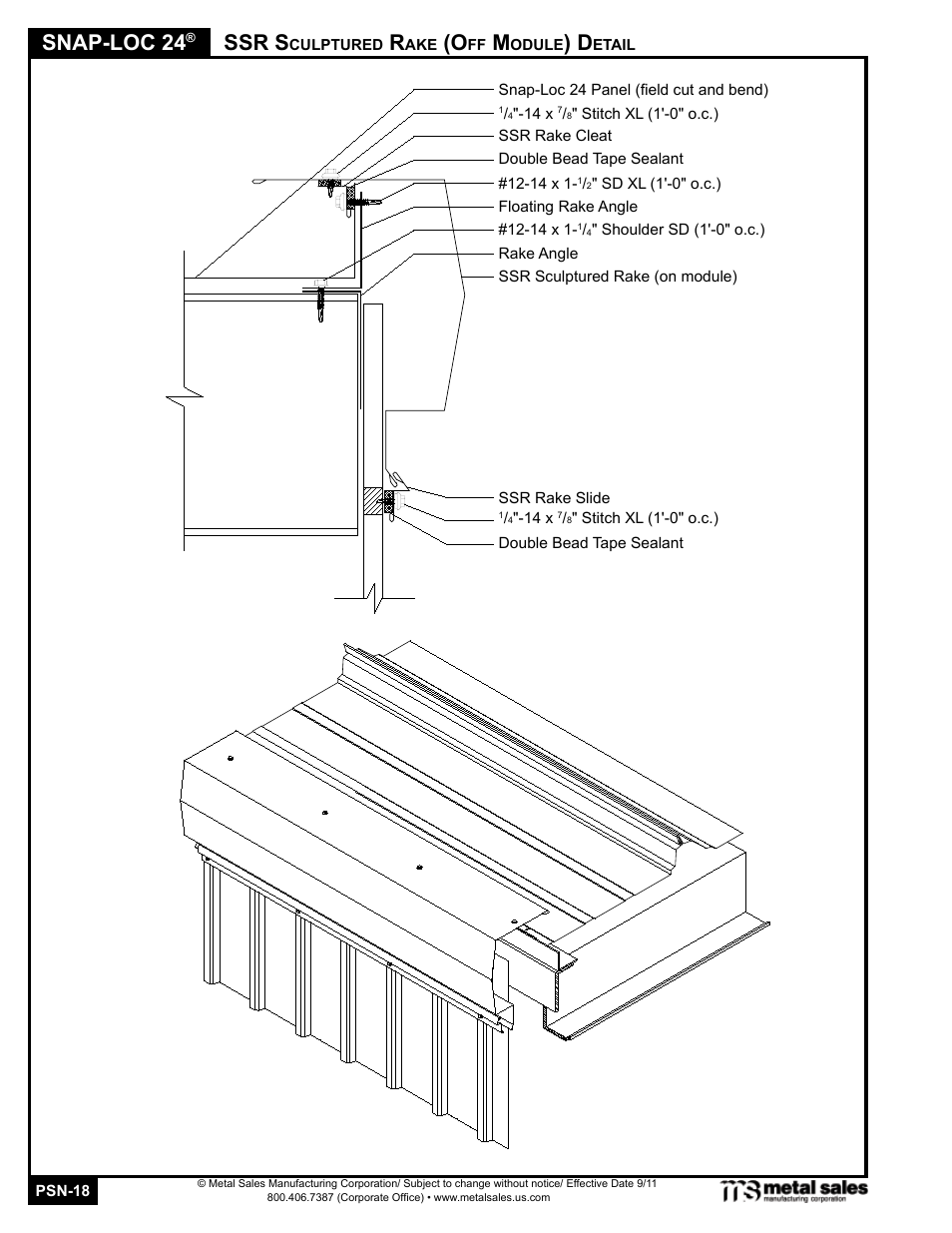 Snap-loc 24, Ssr s | Metal Sales Snap-Loc 24 Manual User Manual | Page 18 / 22