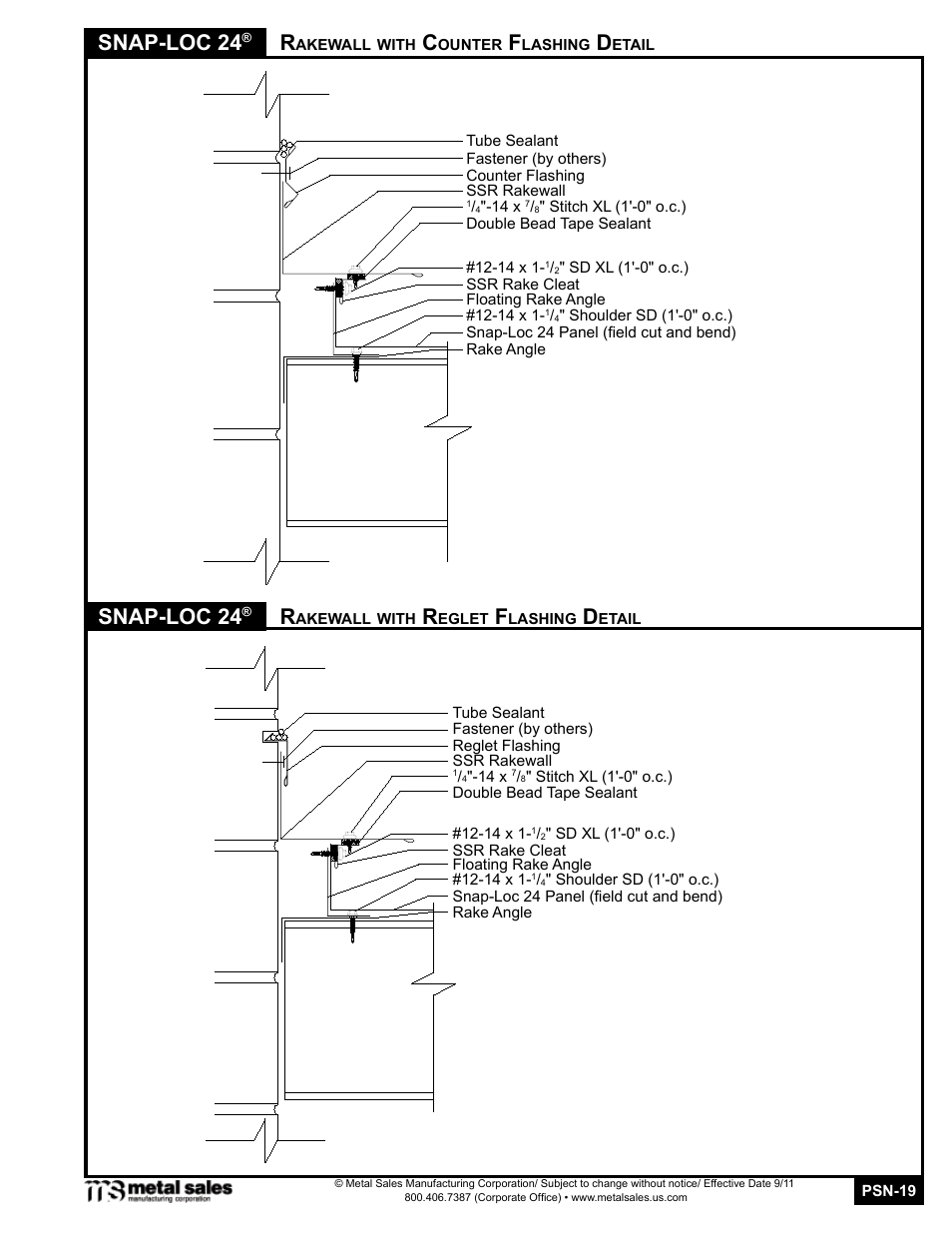 Snap-loc 24 | Metal Sales Snap-Loc 24 Manual User Manual | Page 19 / 22