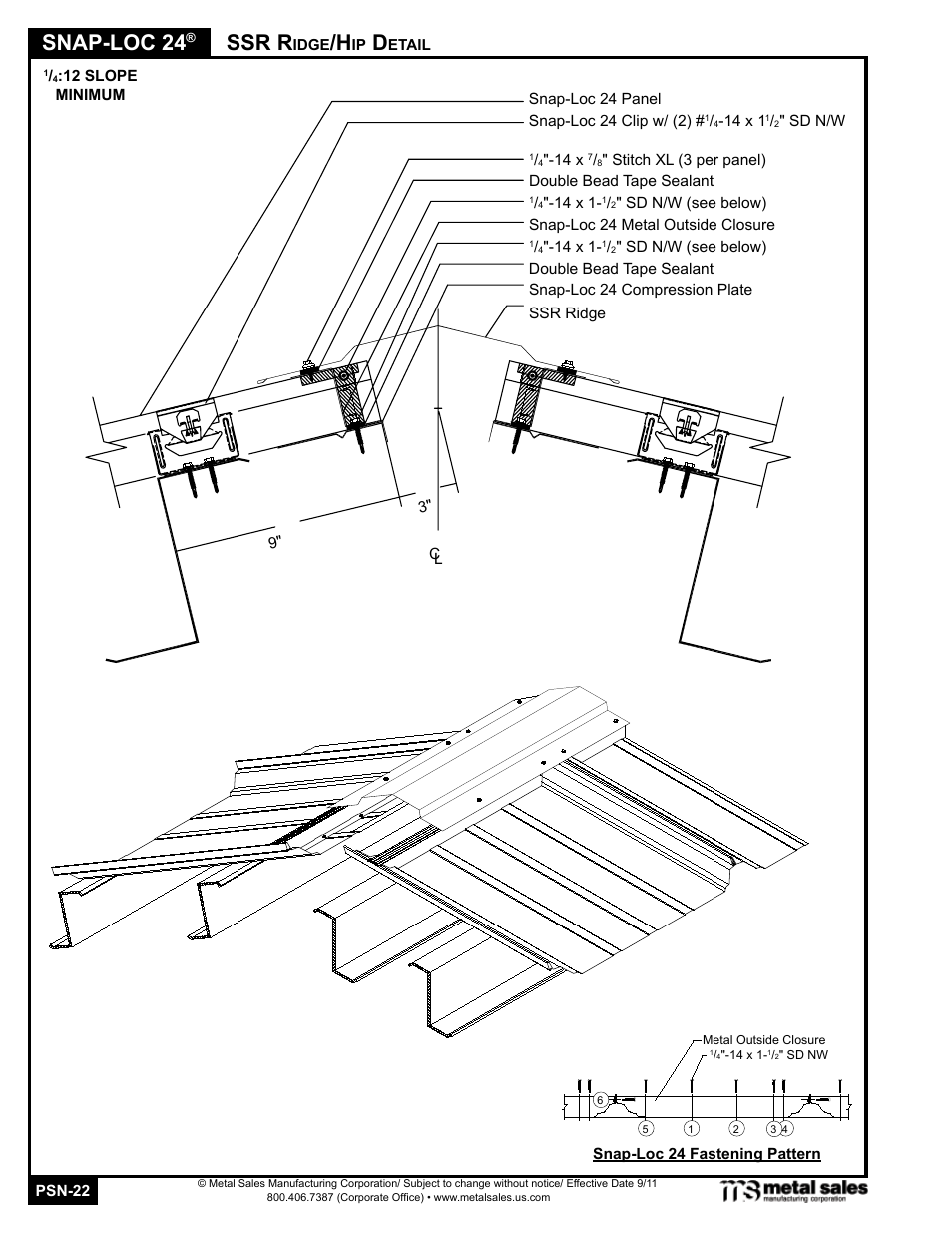 Snap-loc 24, Ssr r | Metal Sales Snap-Loc 24 Manual User Manual | Page 22 / 22