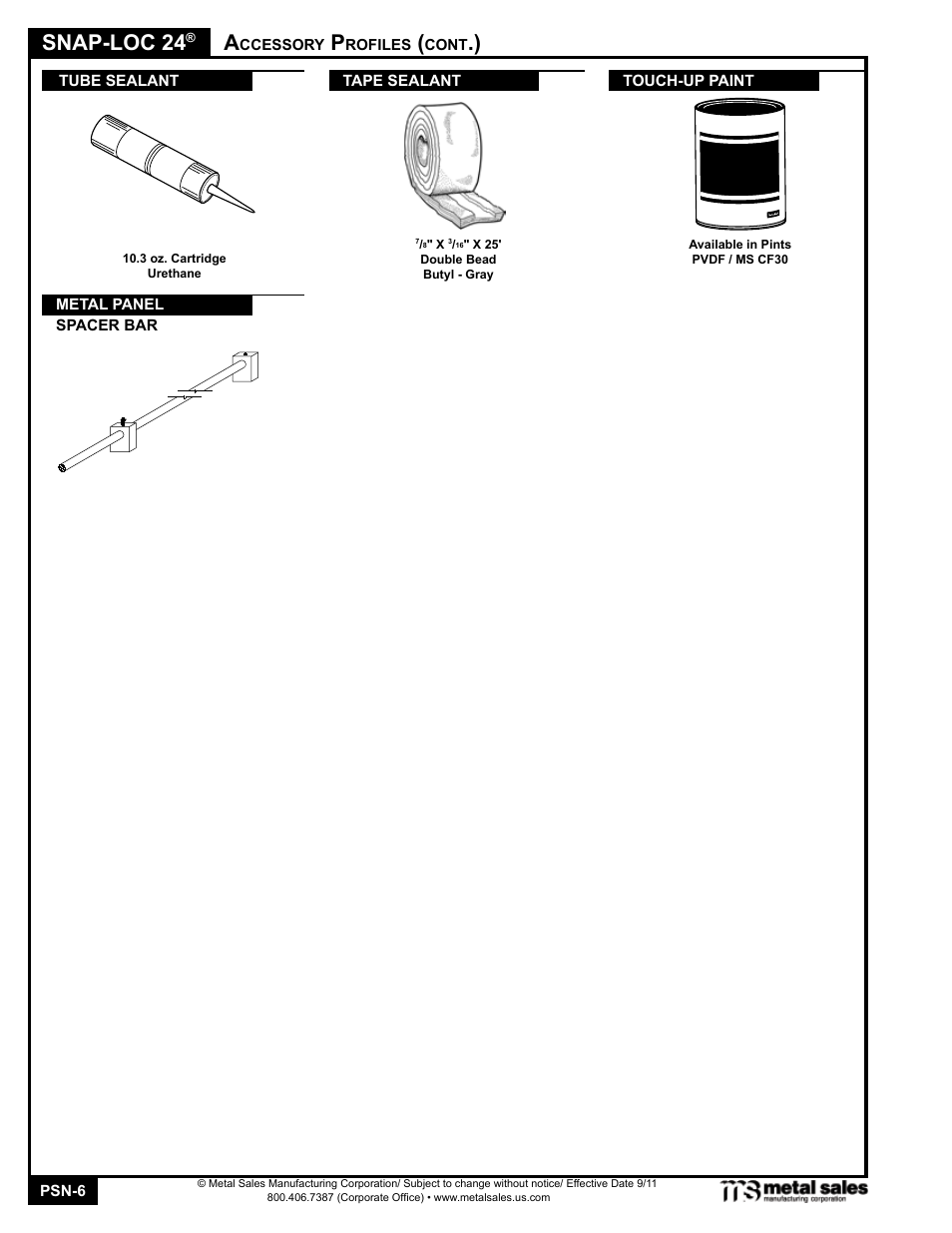Snap-loc 24 | Metal Sales Snap-Loc 24 Manual User Manual | Page 6 / 22