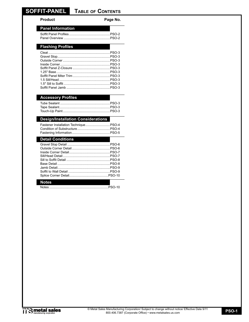Metal Sales Soffit User Manual | 10 pages