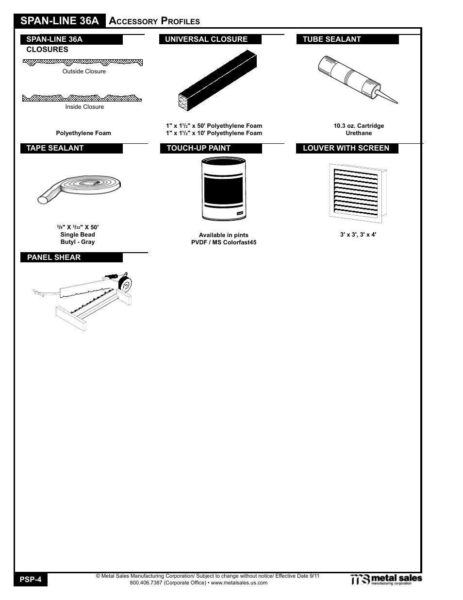 Span-line 36a | Metal Sales Span-Line 36A User Manual | Page 4 / 11