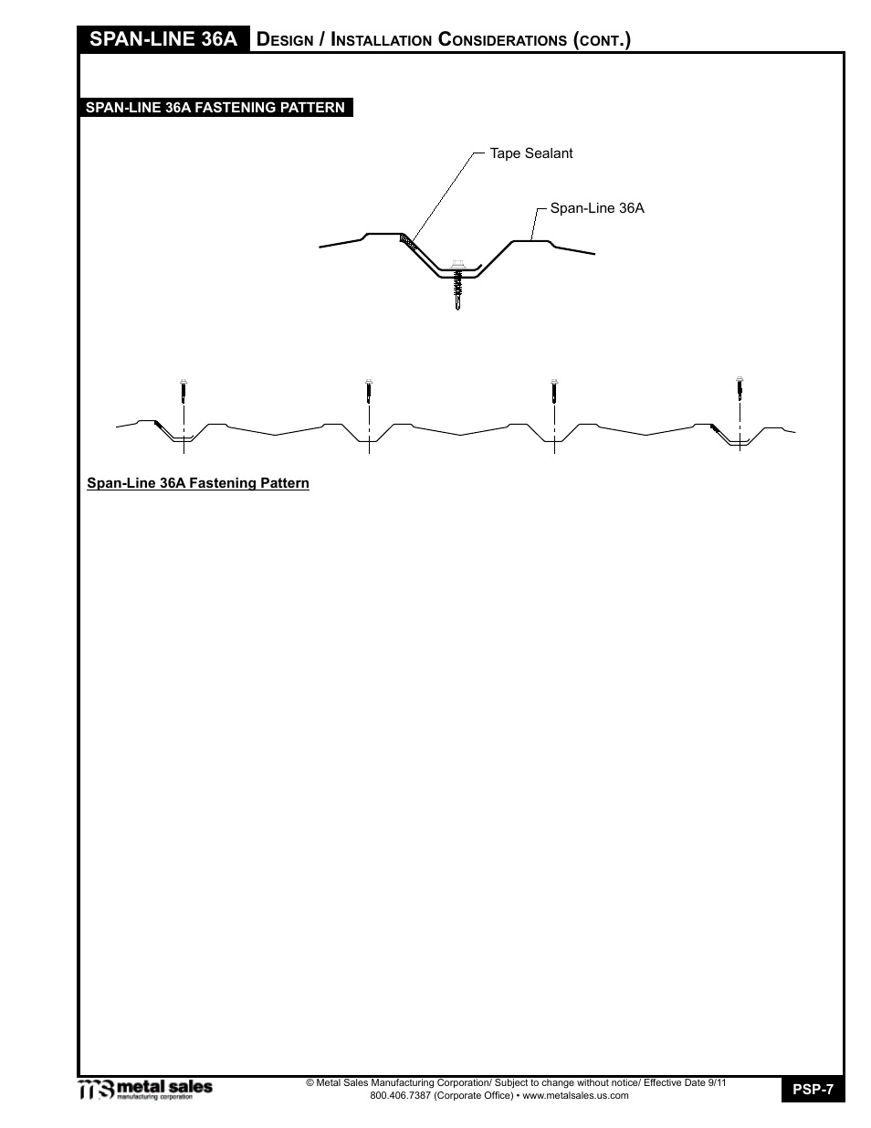 Span-line 36a | Metal Sales Span-Line 36A User Manual | Page 7 / 11