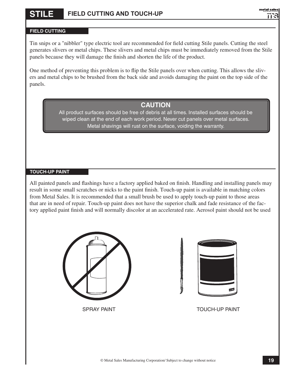 Stile | Metal Sales Stile Installation User Manual | Page 20 / 54