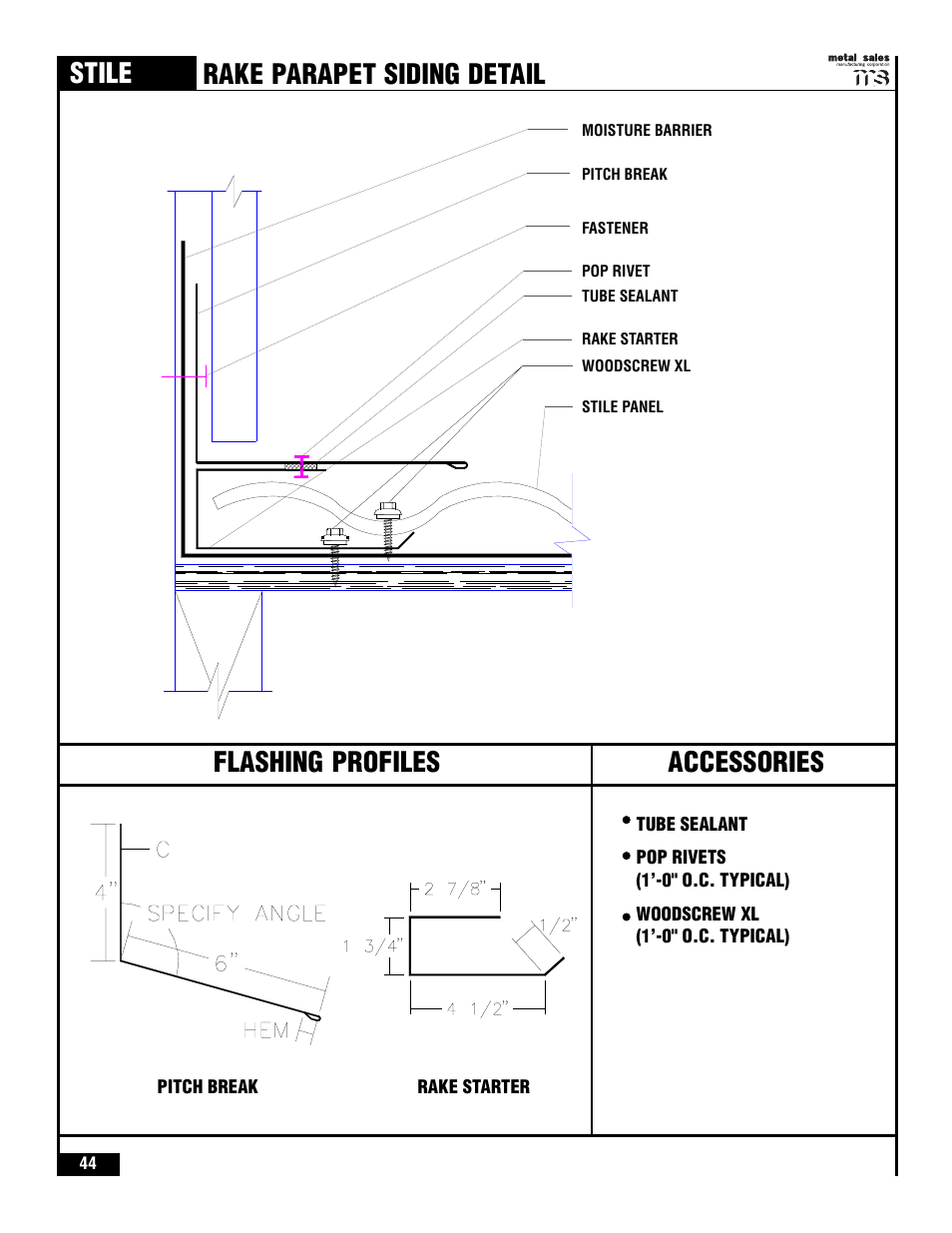 Stile | Metal Sales Stile Installation User Manual | Page 45 / 54