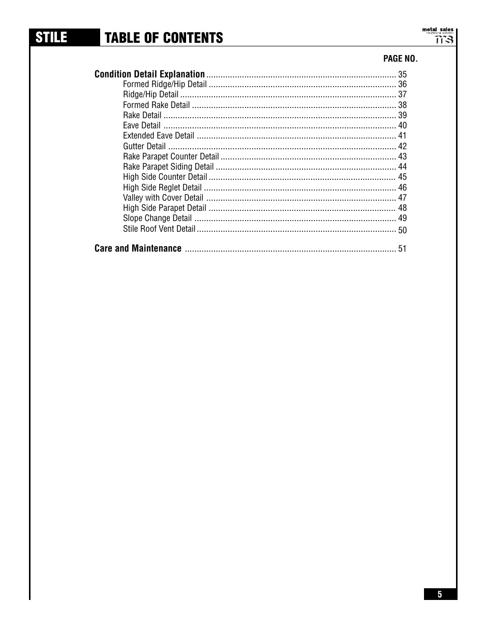 Metal Sales Stile Installation User Manual | Page 6 / 54