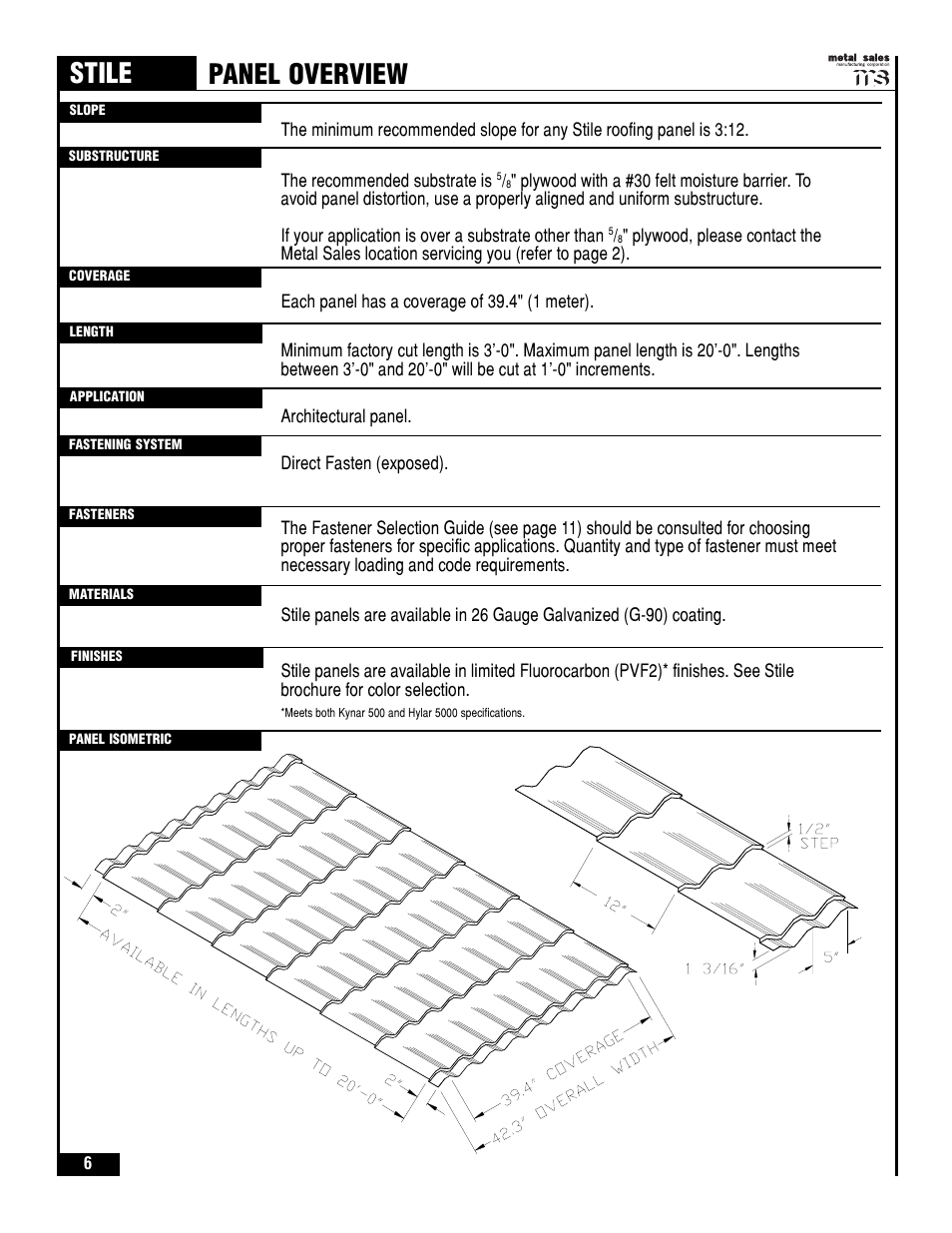 Stile, Panel overview | Metal Sales Stile Installation User Manual | Page 7 / 54