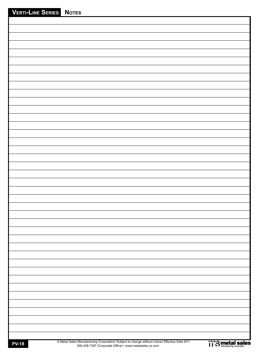 Metal Sales T10-C User Manual | Page 18 / 18