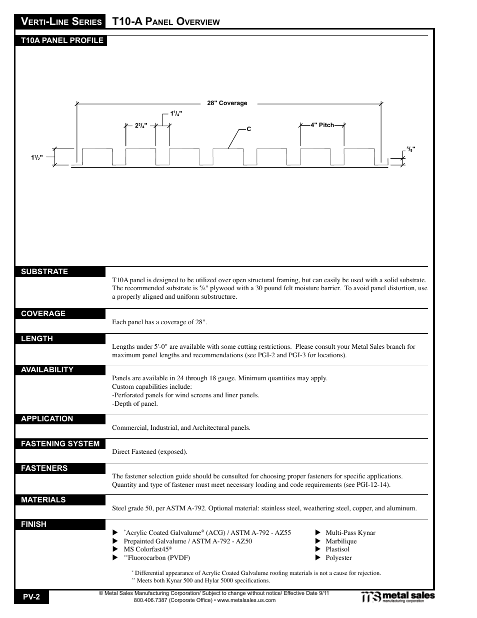 T10-a p | Metal Sales T10-C User Manual | Page 2 / 18