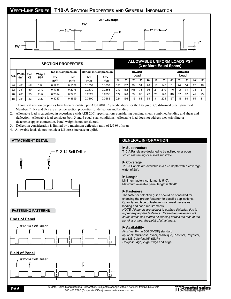 T10-a s | Metal Sales T10-C User Manual | Page 6 / 18