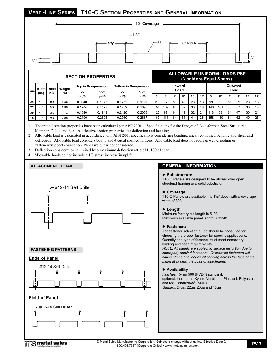 T10-c s | Metal Sales T10-C User Manual | Page 7 / 18