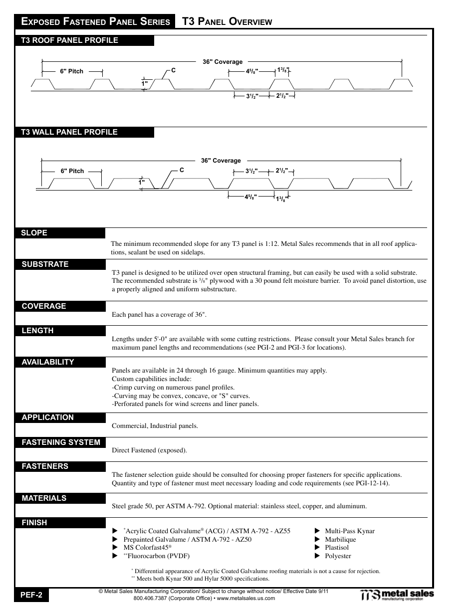 T3 p | Metal Sales T6-A User Manual | Page 2 / 26