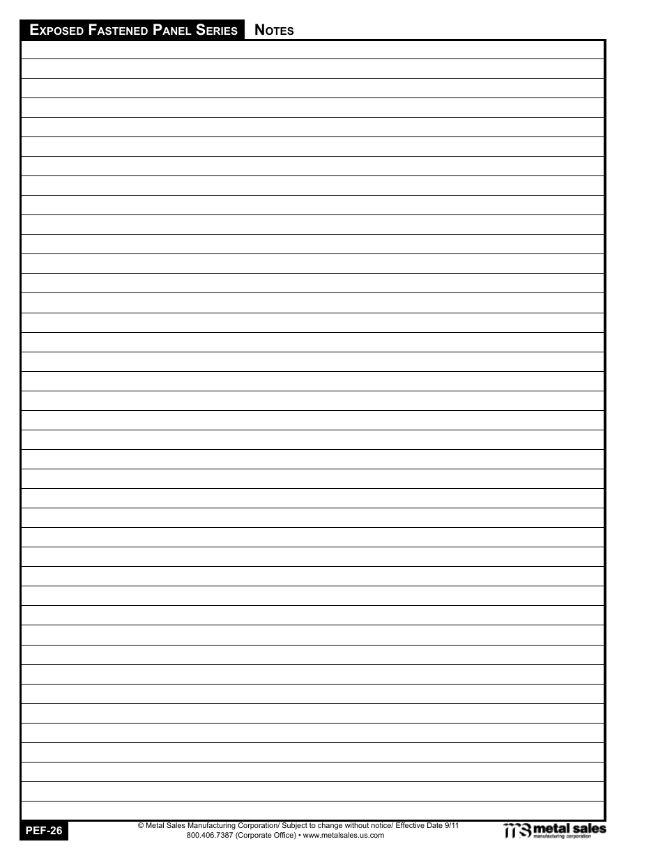 Metal Sales T6-A User Manual | Page 26 / 26