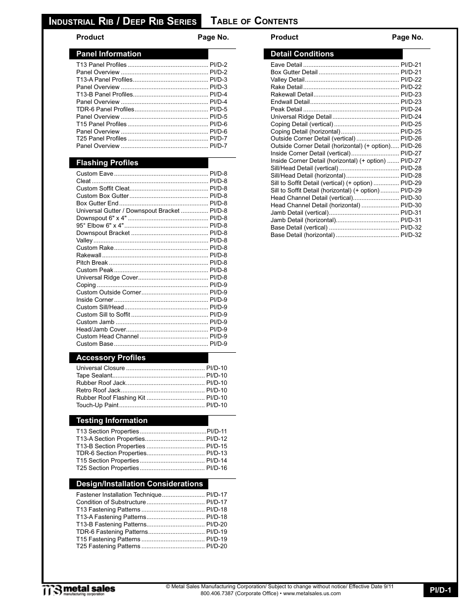 Metal Sales TDR-6 User Manual | 32 pages