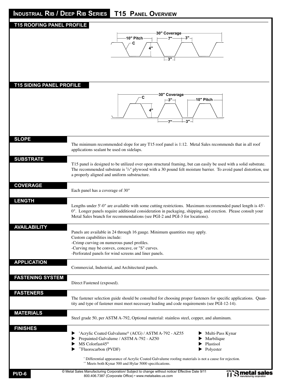 T15 p | Metal Sales TDR-6 User Manual | Page 6 / 32