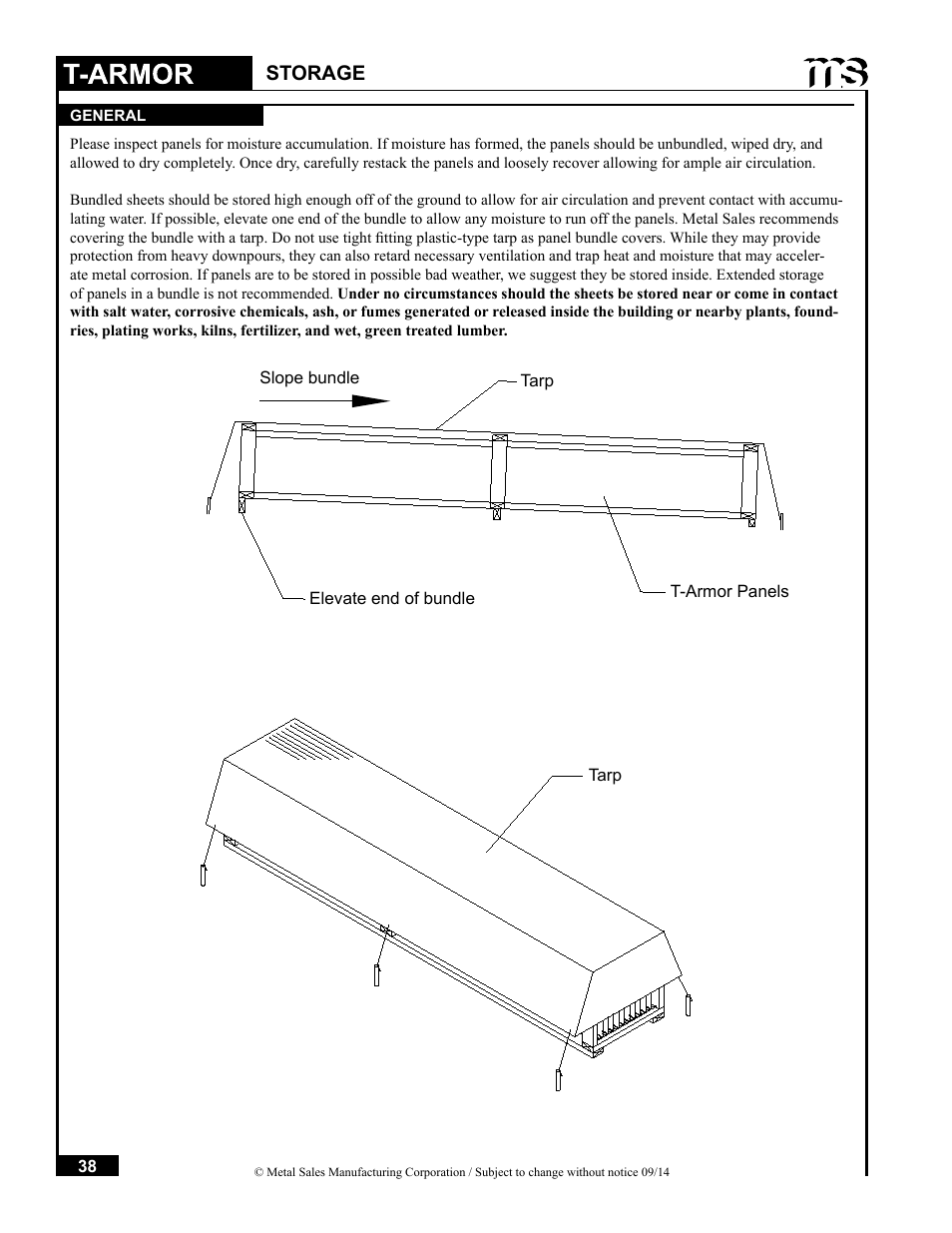 Storage | Metal Sales T-Armor Series User Manual | Page 38 / 80