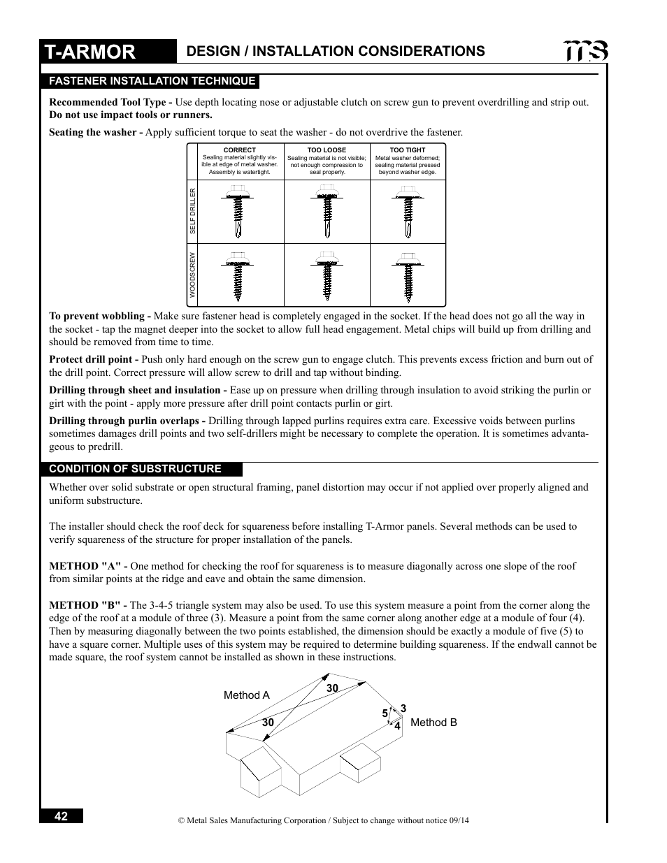 Design / installation considerations | Metal Sales T-Armor Series User Manual | Page 42 / 80