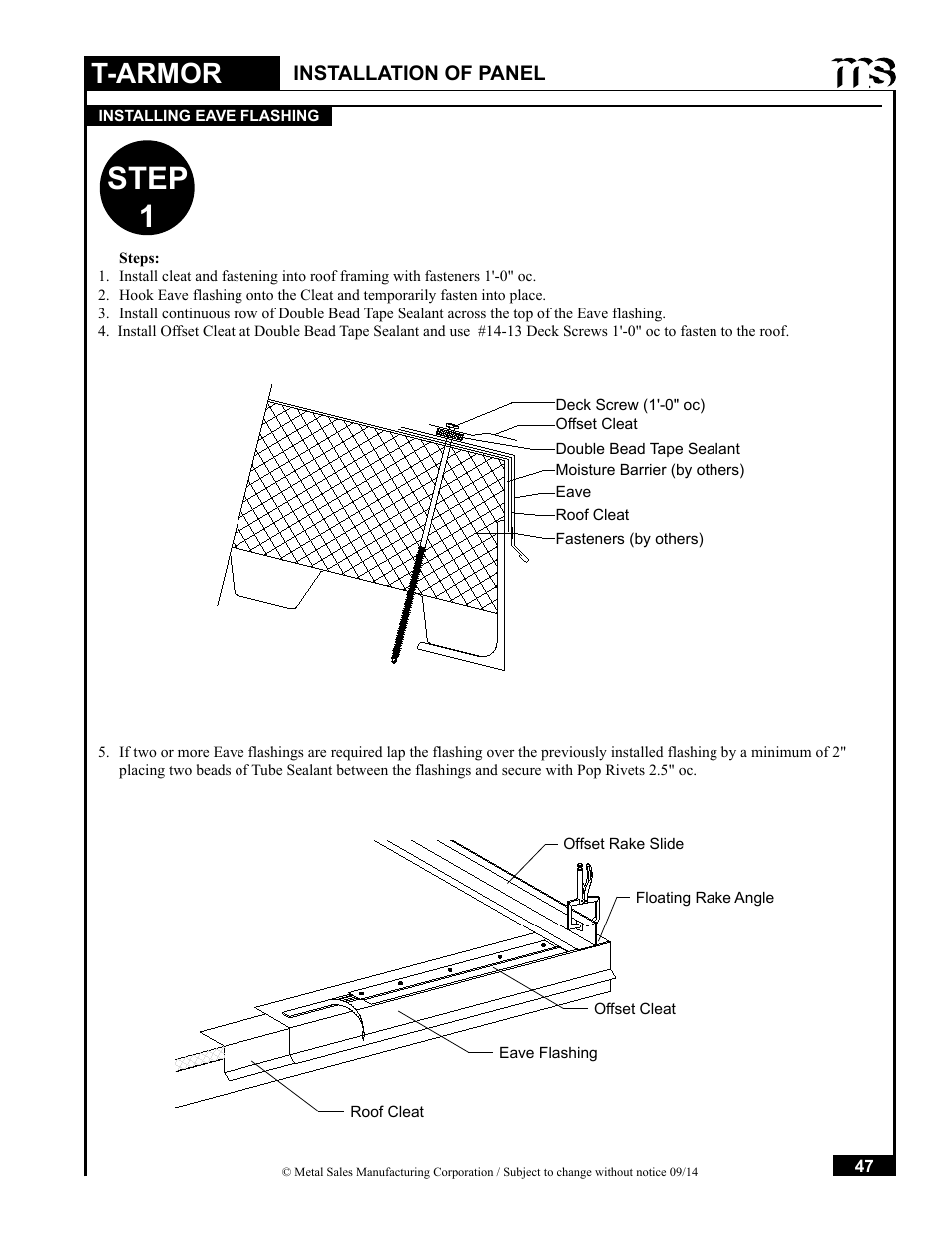 Step 1, T-armor | Metal Sales T-Armor Series User Manual | Page 47 / 80