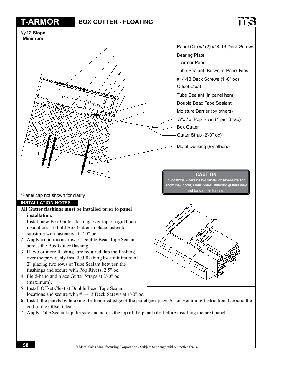 T-armor, Box gutter - floating | Metal Sales T-Armor Series User Manual | Page 58 / 80