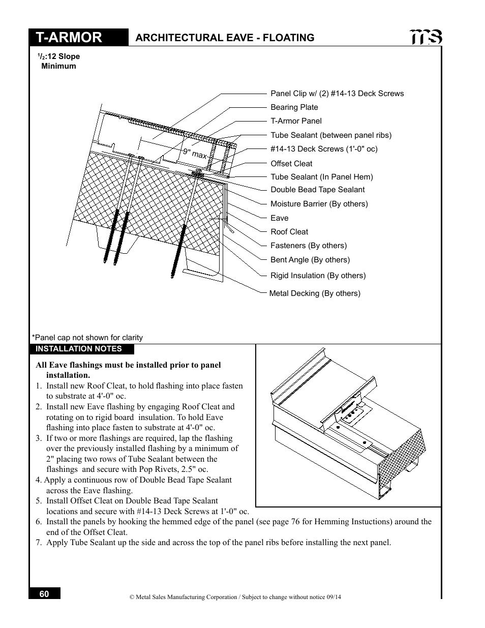 T-armor, Architectural eave - floating | Metal Sales T-Armor Series User Manual | Page 60 / 80