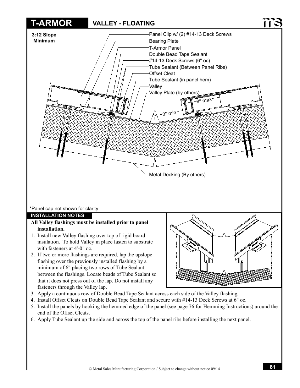 T-armor, Valley - floating | Metal Sales T-Armor Series User Manual | Page 61 / 80