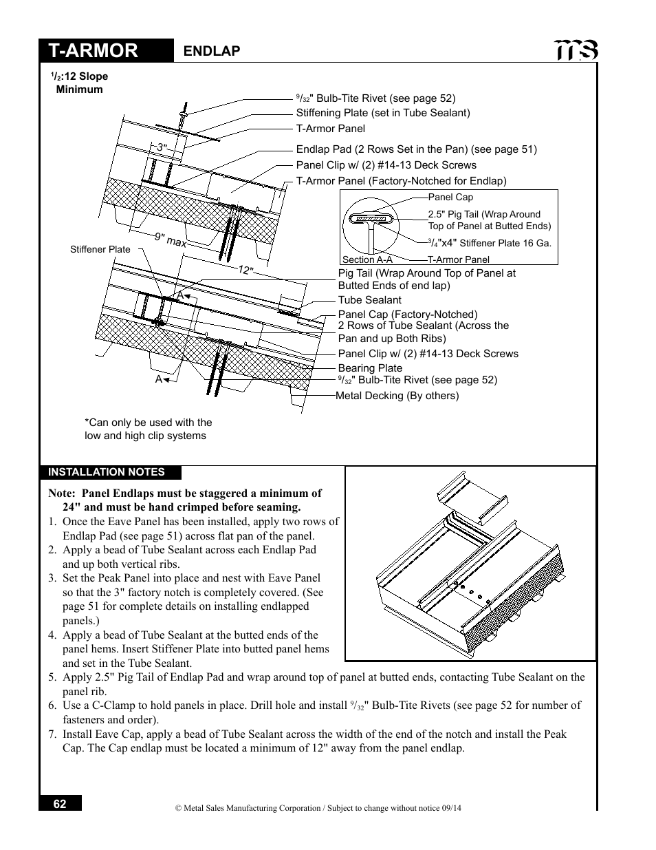 T-armor, Endlap | Metal Sales T-Armor Series User Manual | Page 62 / 80