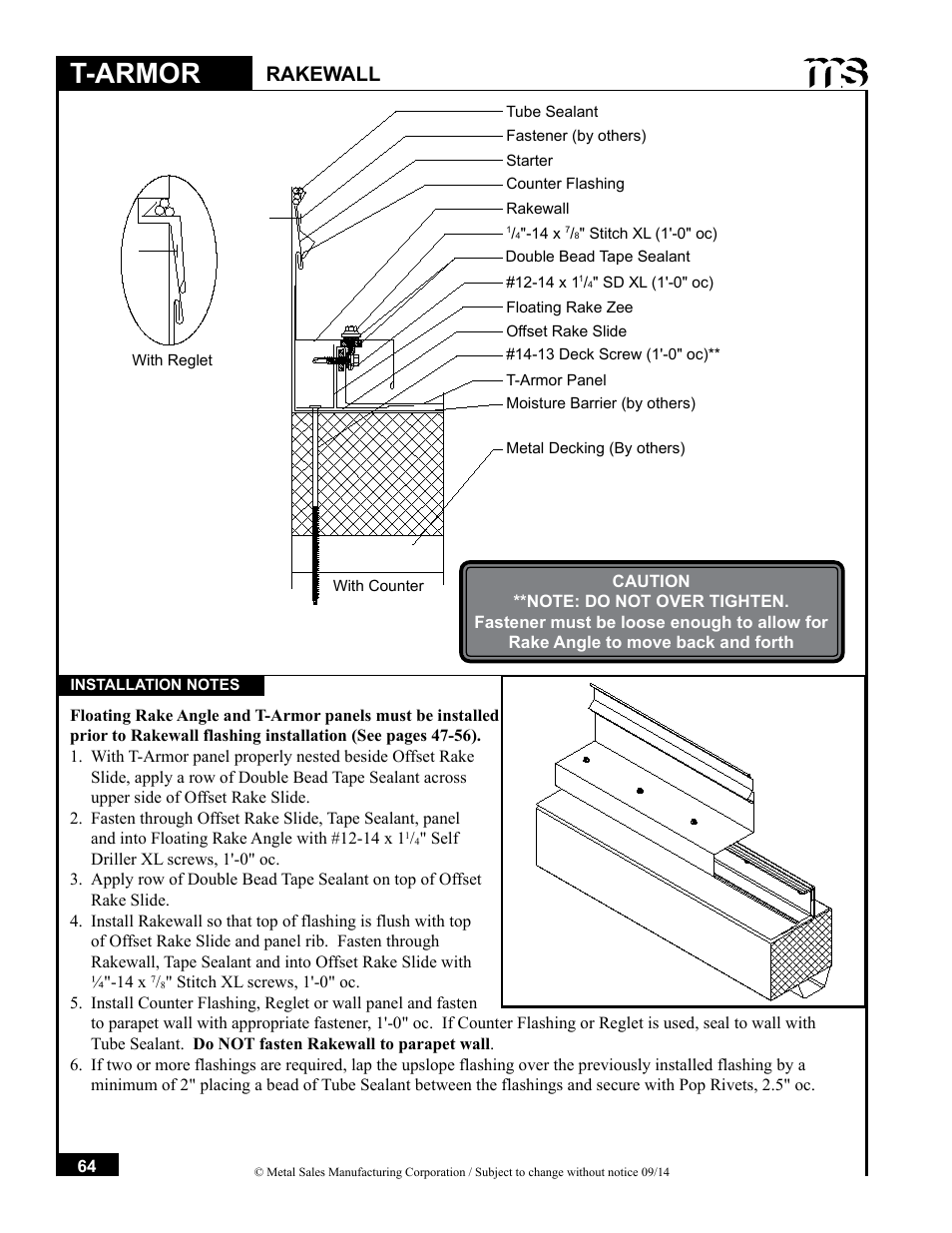 T-armor, Rakewall | Metal Sales T-Armor Series User Manual | Page 64 / 80