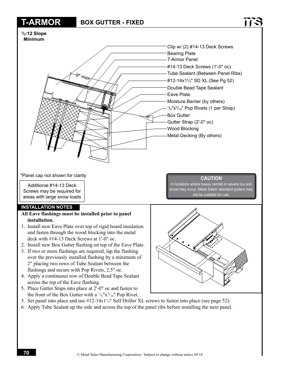 T-armor, Box gutter - fixed | Metal Sales T-Armor Series User Manual | Page 70 / 80