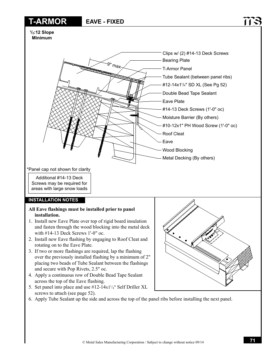 T-armor, Eave - fixed | Metal Sales T-Armor Series User Manual | Page 71 / 80