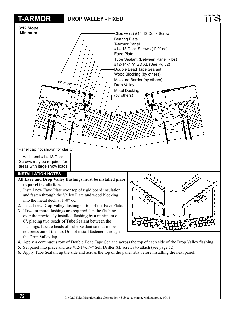 T-armor, Drop valley - fixed | Metal Sales T-Armor Series User Manual | Page 72 / 80