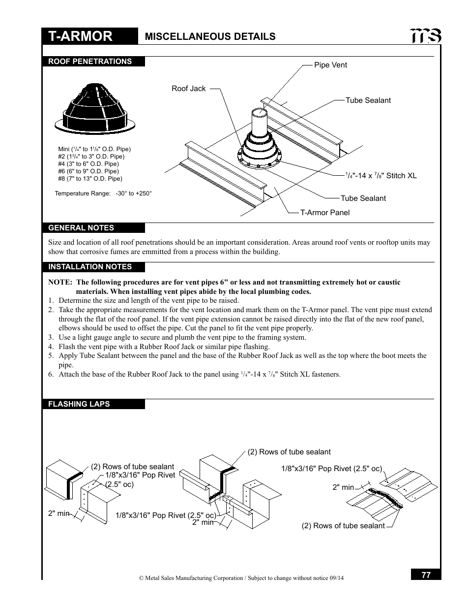 T-armor, Miscellaneous details | Metal Sales T-Armor Series User Manual | Page 77 / 80