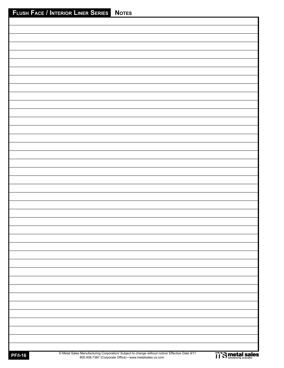 Metal Sales TL-21 User Manual | Page 16 / 16