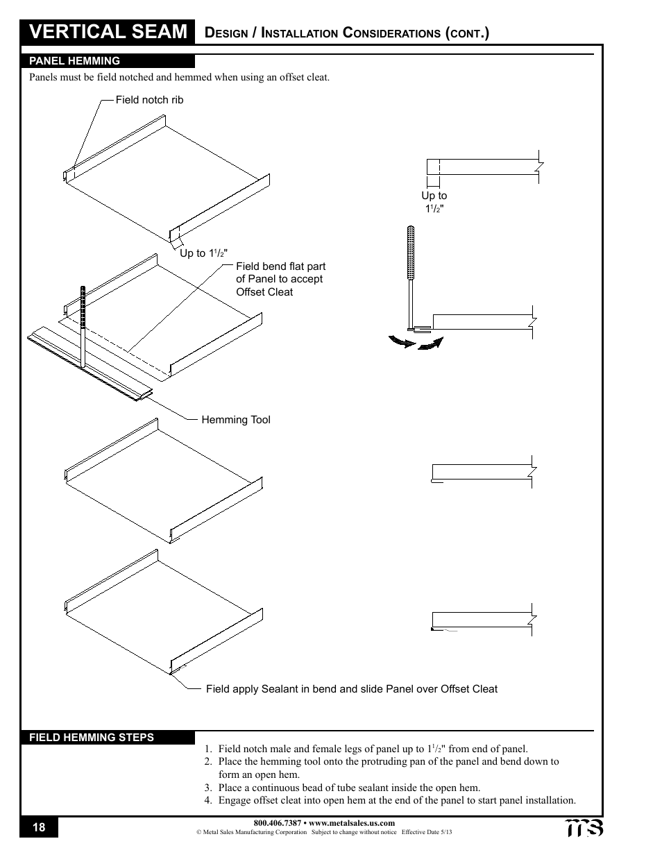 Vertical seam | Metal Sales Vertical Seam Installation User Manual | Page 18 / 52