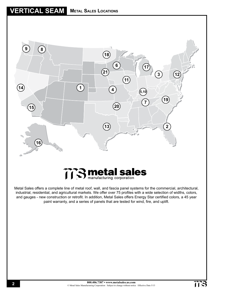 Vertical seam | Metal Sales Vertical Seam Installation User Manual | Page 2 / 52