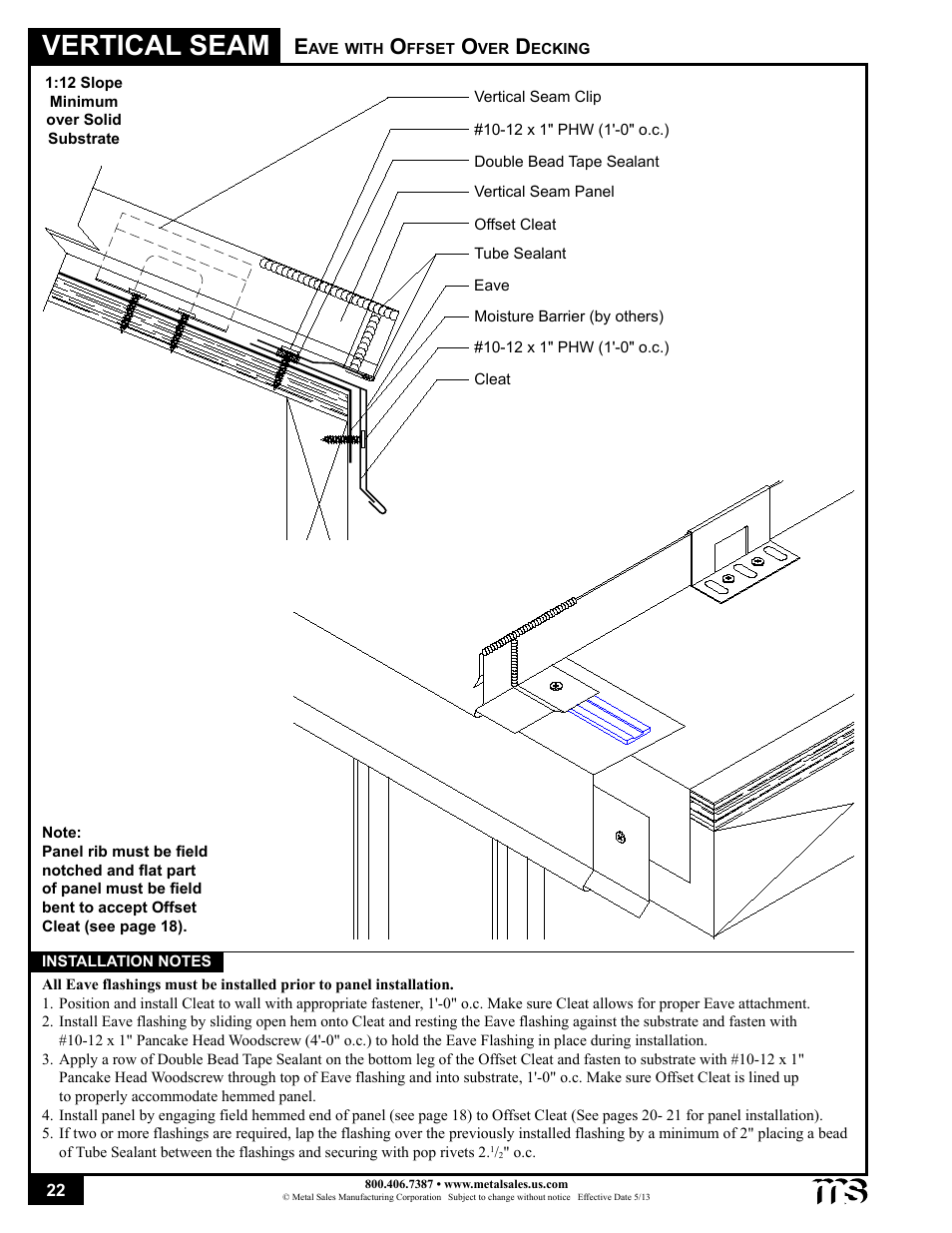 Vertical seam | Metal Sales Vertical Seam Installation User Manual | Page 22 / 52