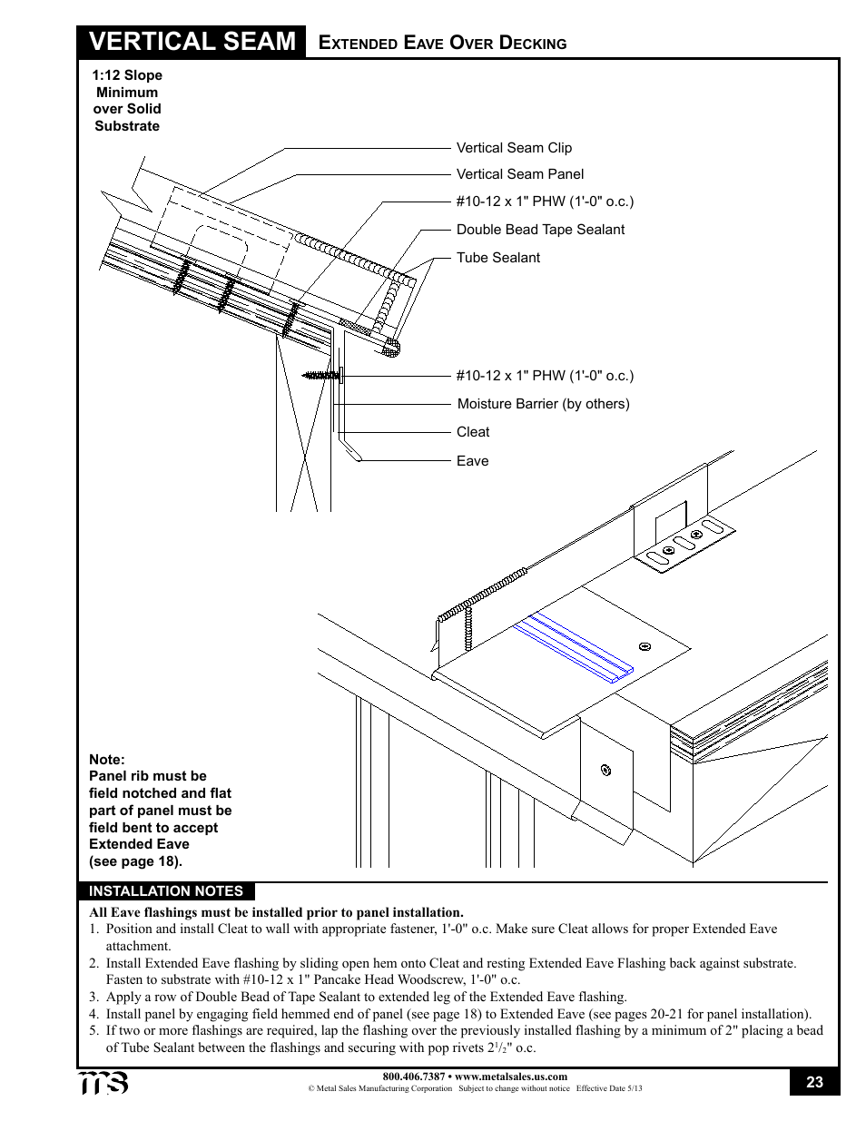 Vertical seam | Metal Sales Vertical Seam Installation User Manual | Page 23 / 52