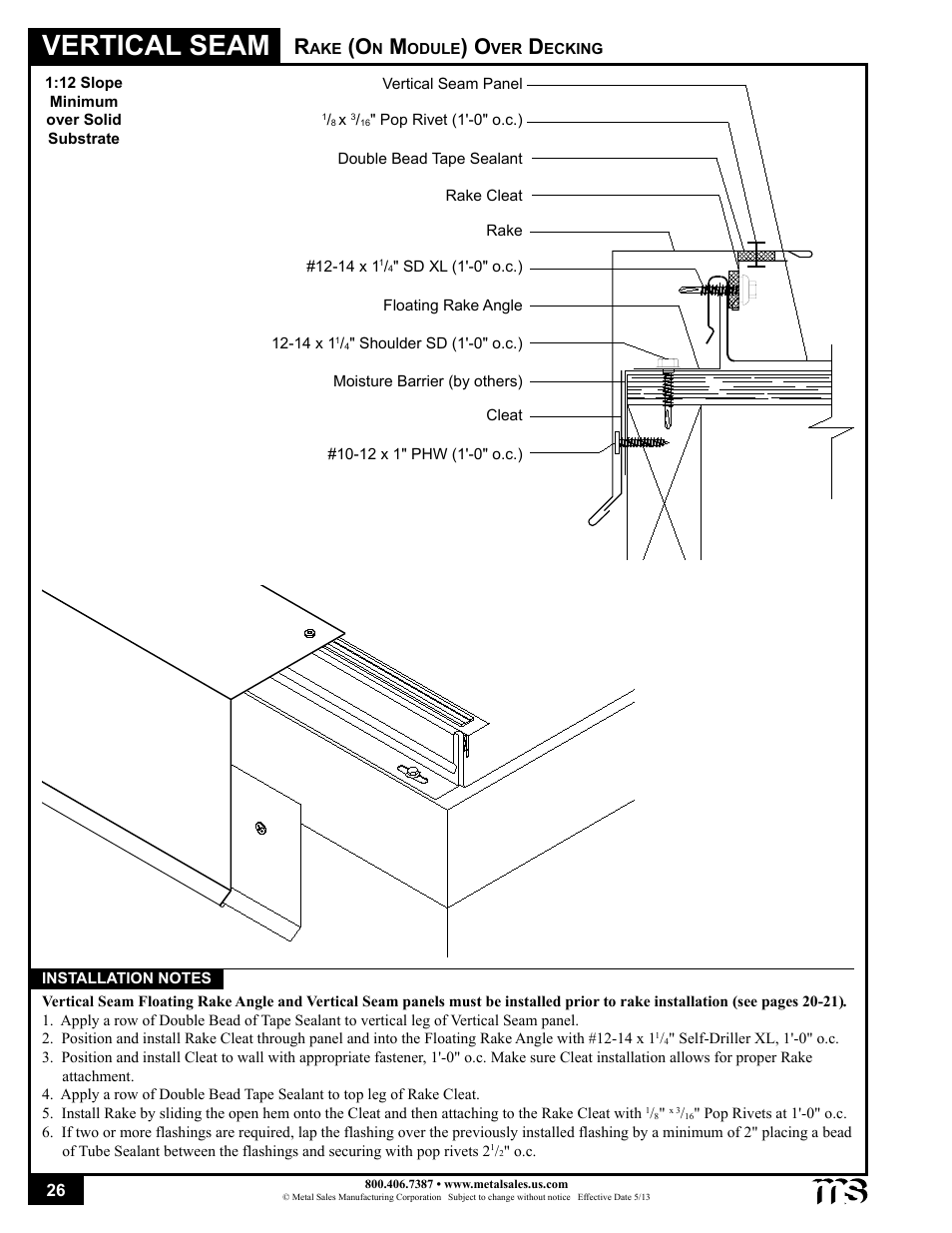 Vertical seam | Metal Sales Vertical Seam Installation User Manual | Page 26 / 52