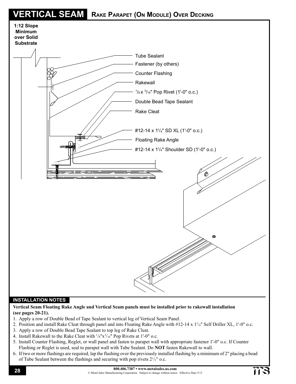 Vertical seam | Metal Sales Vertical Seam Installation User Manual | Page 28 / 52