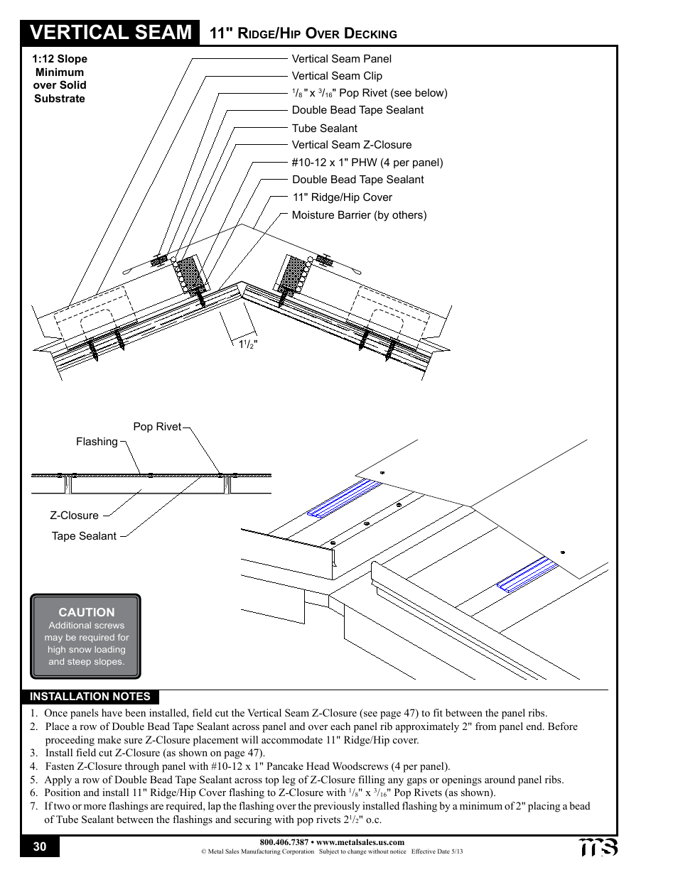 Vertical seam, 11" r | Metal Sales Vertical Seam Installation User Manual | Page 30 / 52