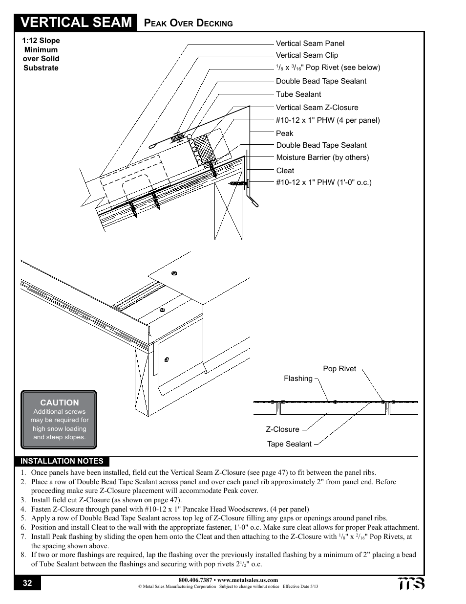 Vertical seam | Metal Sales Vertical Seam Installation User Manual | Page 32 / 52