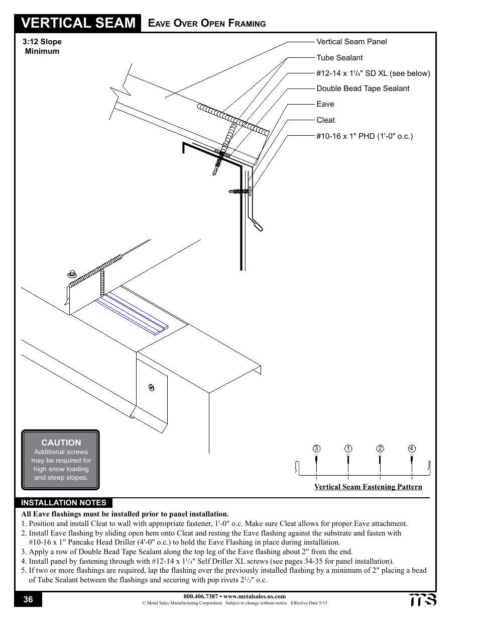 Vertical seam | Metal Sales Vertical Seam Installation User Manual | Page 36 / 52