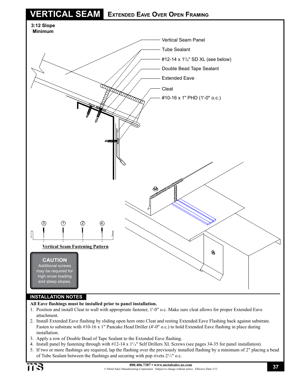 Vertical seam | Metal Sales Vertical Seam Installation User Manual | Page 37 / 52