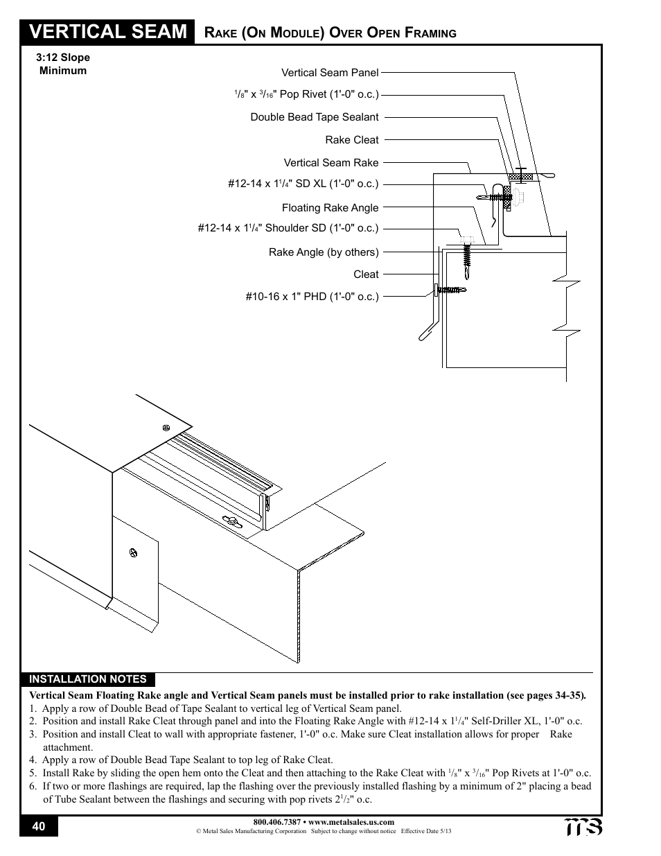 Vertical seam | Metal Sales Vertical Seam Installation User Manual | Page 40 / 52