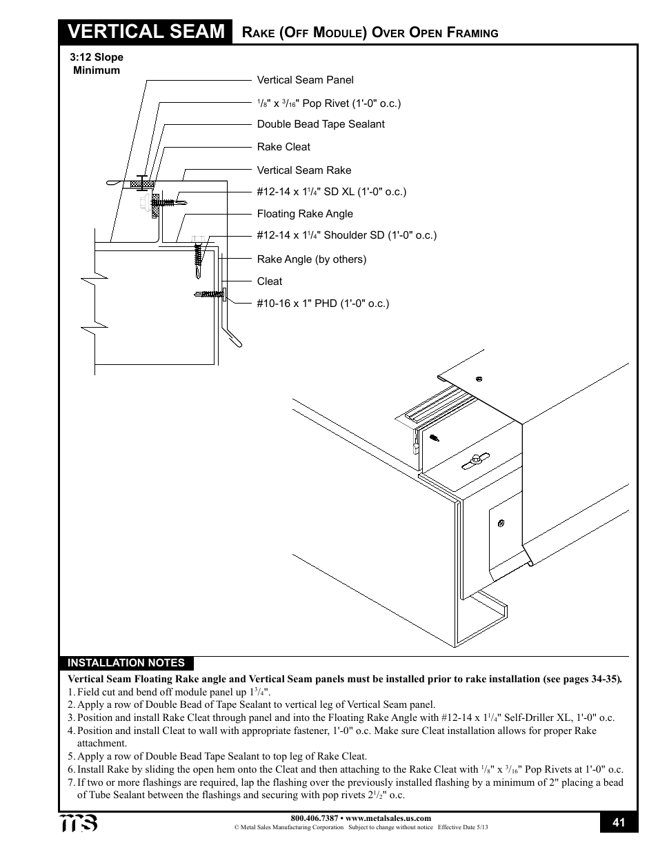 Vertical seam | Metal Sales Vertical Seam Installation User Manual | Page 41 / 52