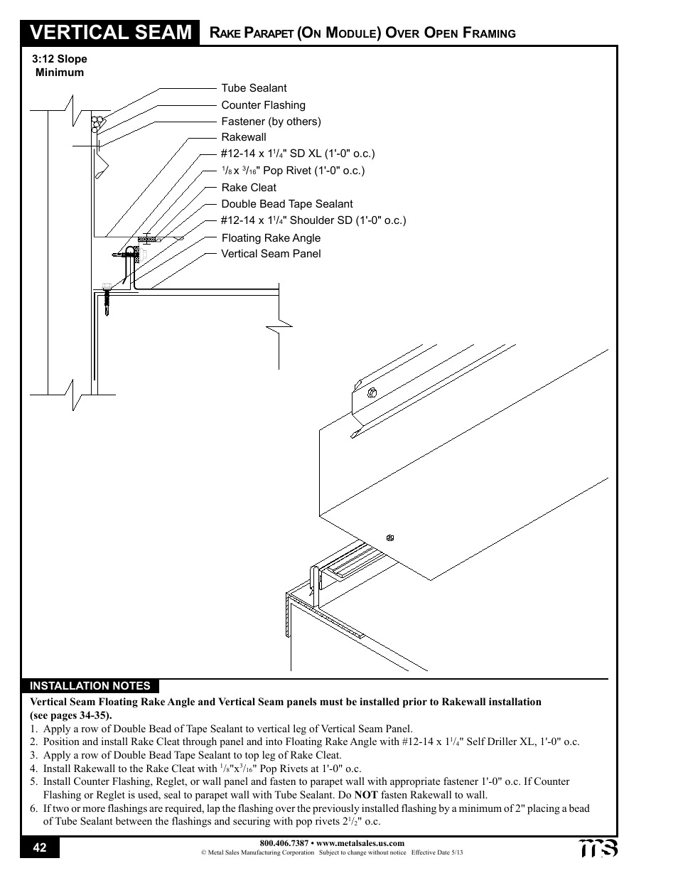 Vertical seam | Metal Sales Vertical Seam Installation User Manual | Page 42 / 52