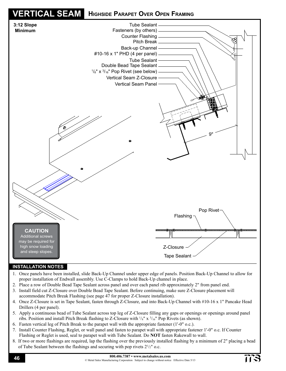 Vertical seam | Metal Sales Vertical Seam Installation User Manual | Page 46 / 52