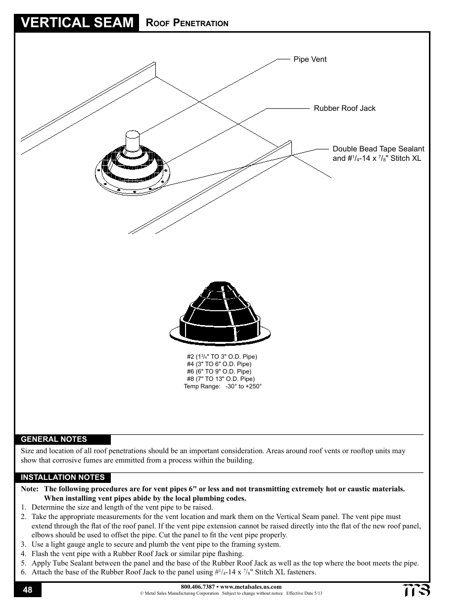 Vertical seam | Metal Sales Vertical Seam Installation User Manual | Page 48 / 52